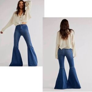 FREE PEOPLE NWT Just Float On High Rise Super Flare Jeans *Jericho